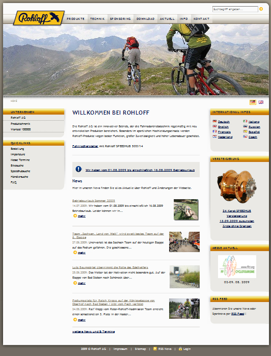 Internetové stránky Rohloff.de 2009